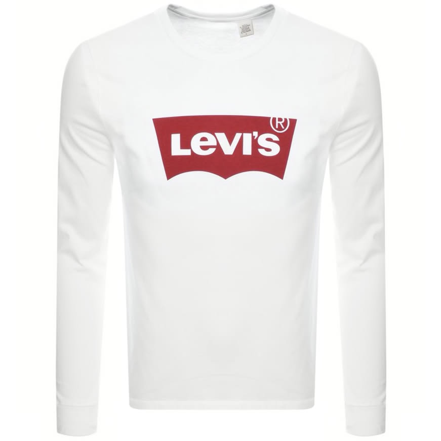 Alternative Image for ProductLevis Logo Crew Neck Long Sleeve T Shirt White1